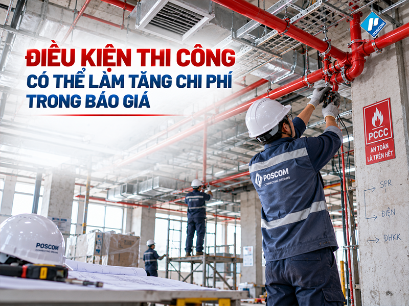 điều kiện thi công ảnh hưởng tới giá